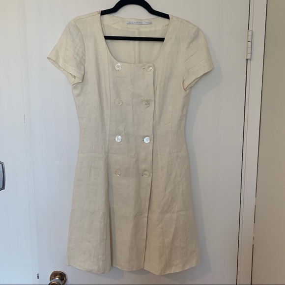 Anthropologie Dresses & Skirts - 90’s Pure Linen Button Dress Fit n Flare